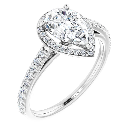 Pear Halo Style Engagement Ring