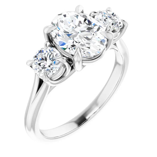 Oval Accent Engagement Ring