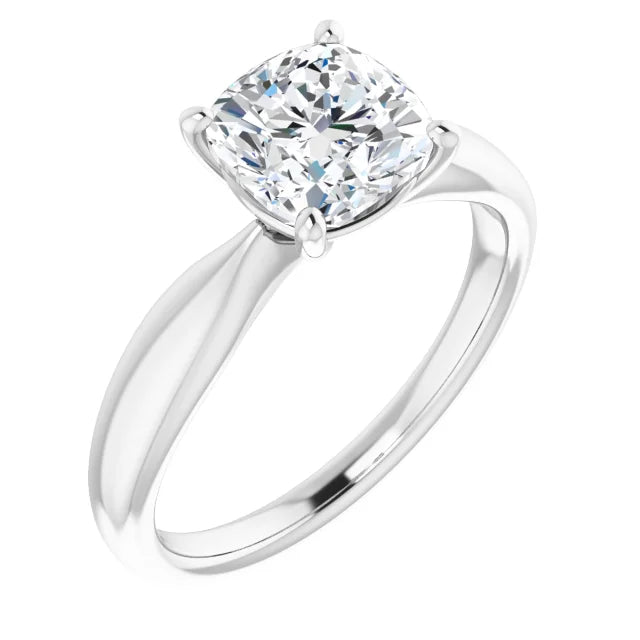 Cushion Knife Edge Solitaire Engagement Ring