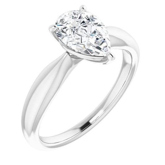 Pear Knife Edge Solitaire Engagement Ring