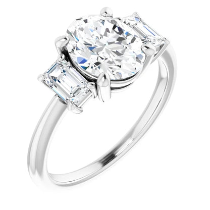 Oval Accent Engagement Ring