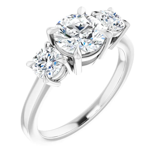 Round Brilliant Accent Engagement Ring