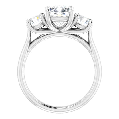 Cushion Accent Engagement Ring