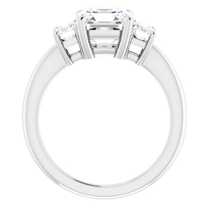 Asscher Accent Engagement Ring