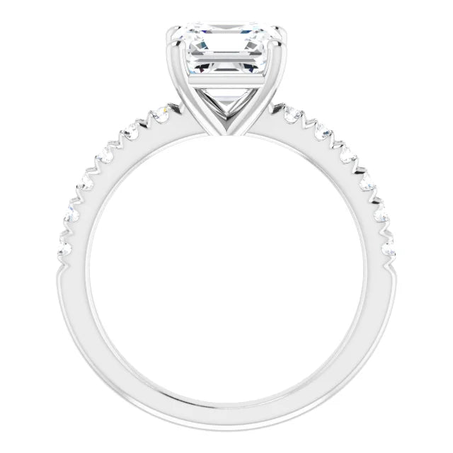 Asscher Four Claw Set Style Engagement Ring