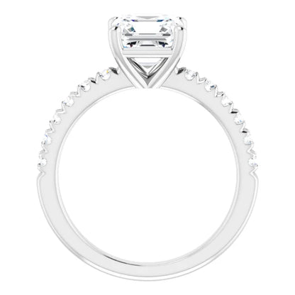 Asscher Four Claw Set Style Engagement Ring