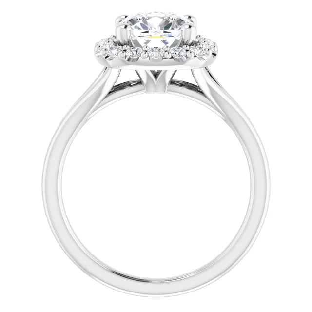 Cushion Halo Style Engagement Ring