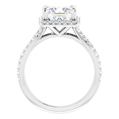 Princess Twist Halo Style Engagement Ring