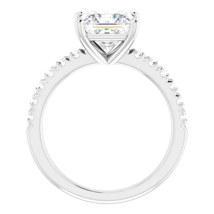 Princess Four Claw Set Style Engagement Ring