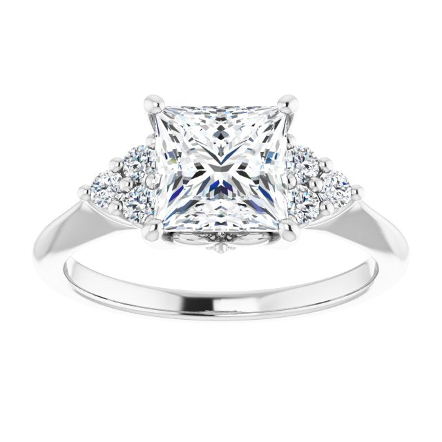 Princess Antique Inspired Design Engagement Ring