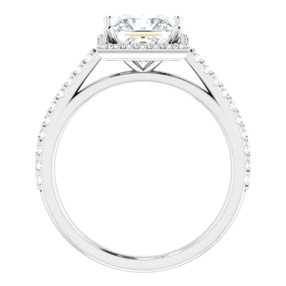 Princess Halo Style Engagement Ring