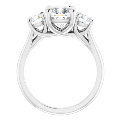 Cushion Accent Engagement Ring