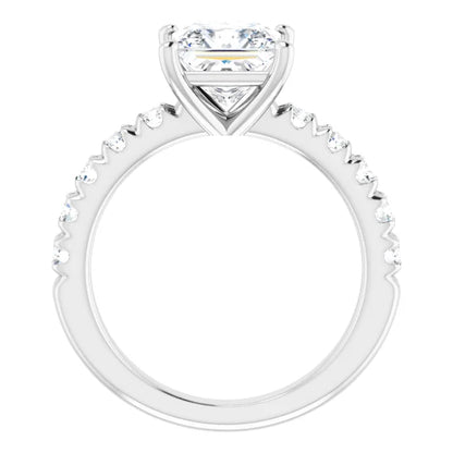 Princess Four Claw Set Style Engagement Ring