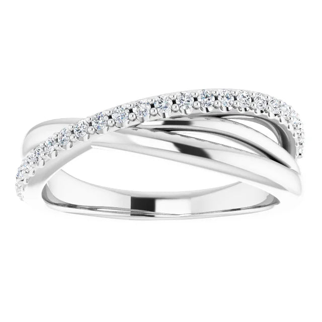 Diamond Twist Wedding Band