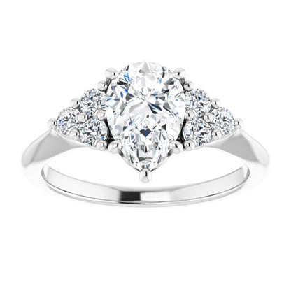 Pear Antique Inspired Design Engagement Ring