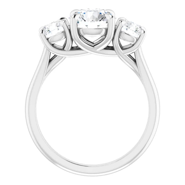 Round Brilliant Accent Engagement Ring