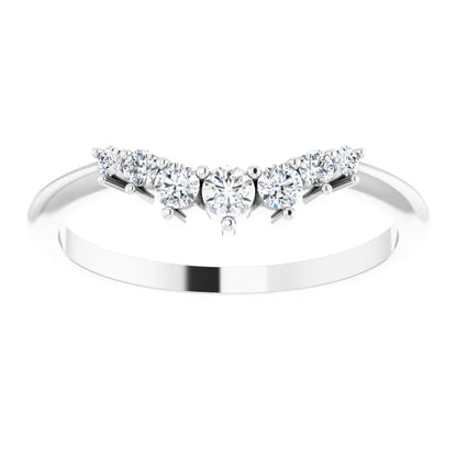 Lab Diamond Contour Wedding Band