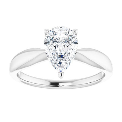 Pear Knife Edge Solitaire Engagement Ring