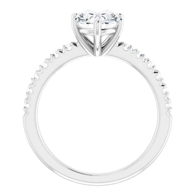 Oval Six Claw Set Style Engagement Ring