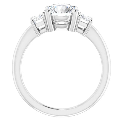 Round Brilliant Accent Engagement Ring