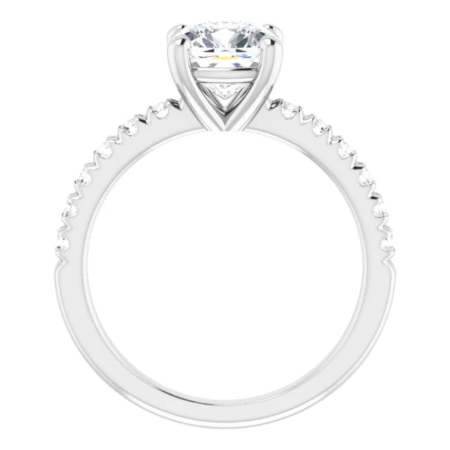 Cushion Four Claw Set Style Engagement Ring