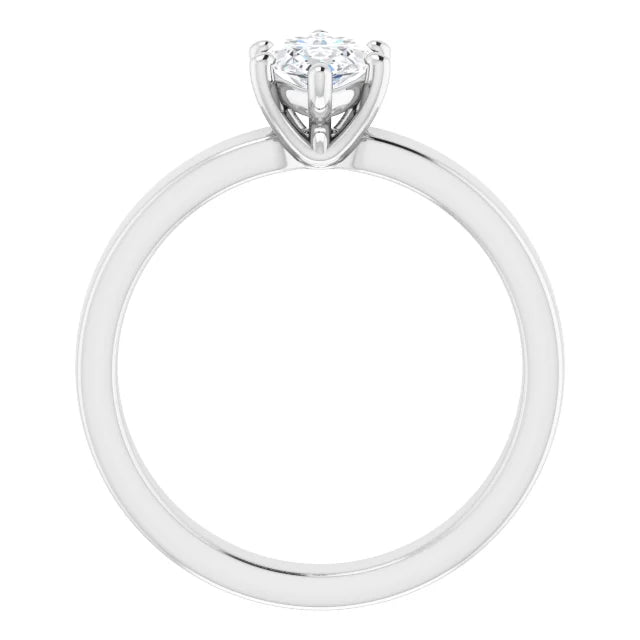 Marquise Wide Band Solitaire Engagement Ring