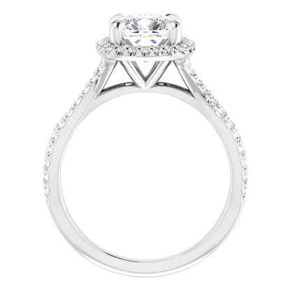 Cushion Twist Halo Style Engagement Ring