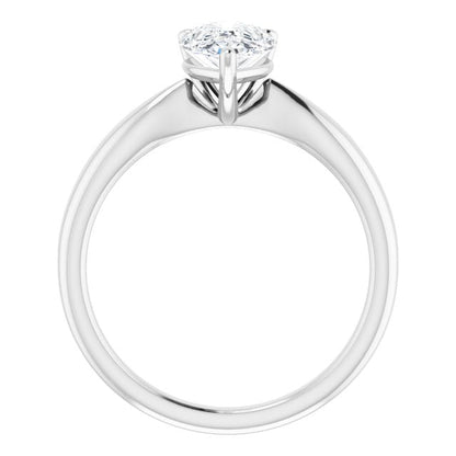 Pear Knife Edge Solitaire Engagement Ring