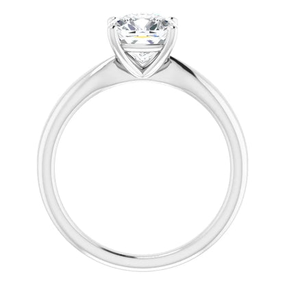 Cushion Knife Edge Solitaire Engagement Ring