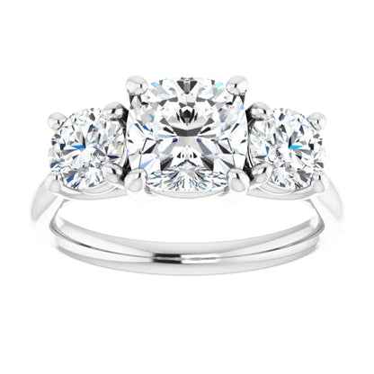 Cushion Accent Engagement Ring