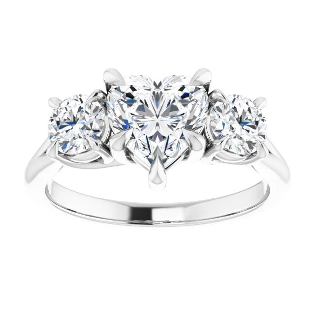 Heart Accent Engagement Ring