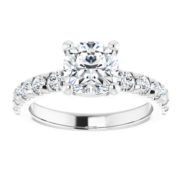 Cushion Four Claw Set Style Engagement Ring