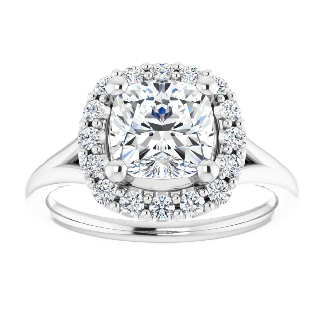 Cushion Halo Style Engagement Ring