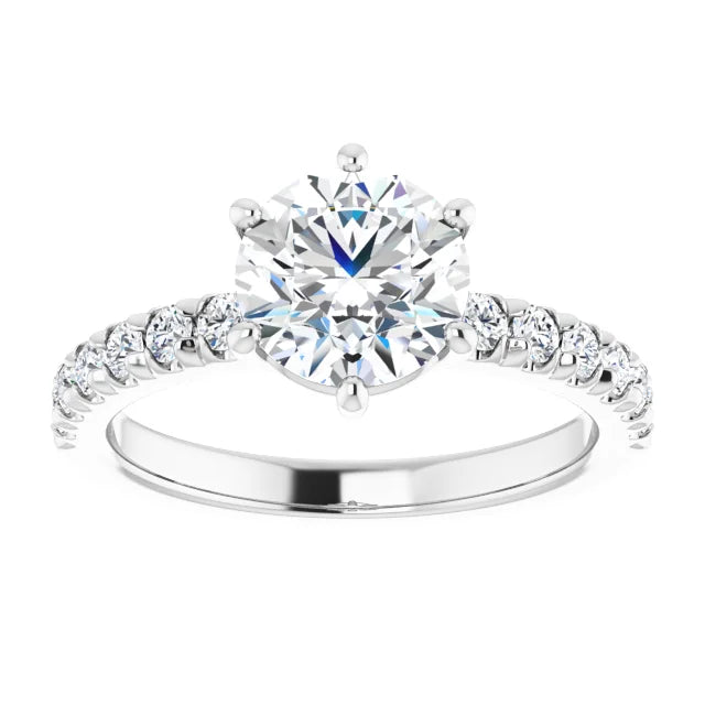 Round Brilliant Six Claw Set Style Engagement Ring