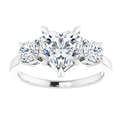 Heart Accent Engagement Ring