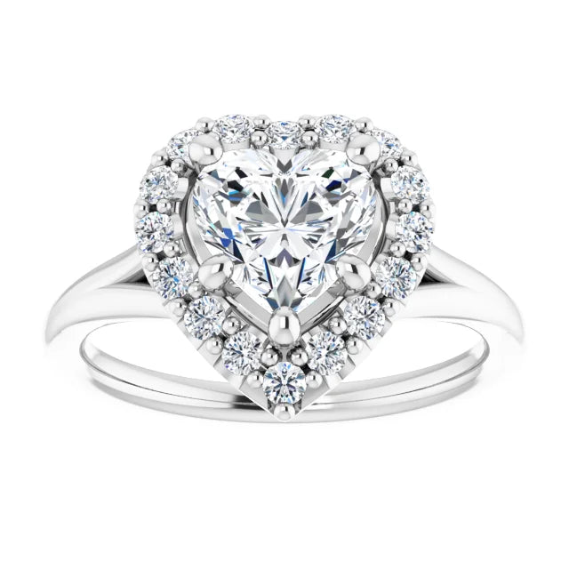 Heart Halo Style Engagement Ring