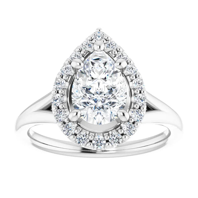 Pear Halo Style Engagement Ring