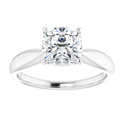 Cushion Knife Edge Solitaire Engagement Ring