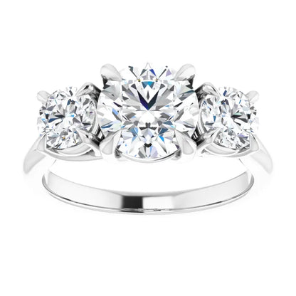 Round Brilliant Accent Engagement Ring