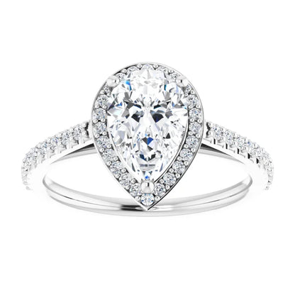 Pear Halo Style Engagement Ring