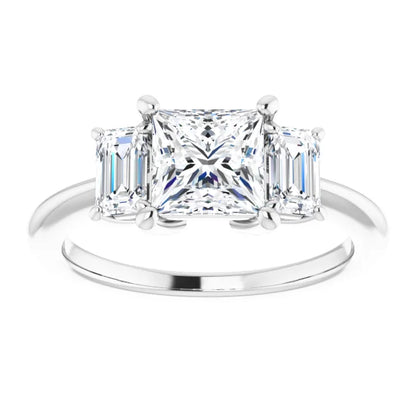 Princess Accent Engagement Ring