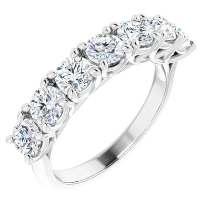 Seven Stone Round Brilliant Lab Diamond Anniversary Band