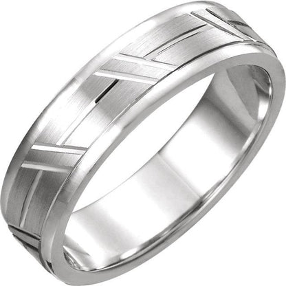 Men's Patterned Wedding Band - I Heart Moissanites