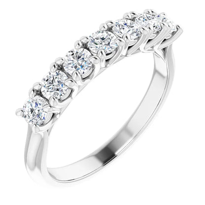 Seven Stone Round Brilliant Lab Diamond Anniversary Band