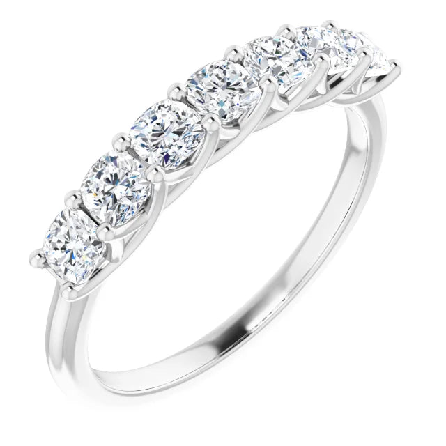 Seven Stone Cushion Cut Diamond Anniversary Band