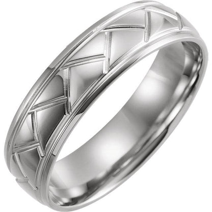 Men's Patterned Wedding Band