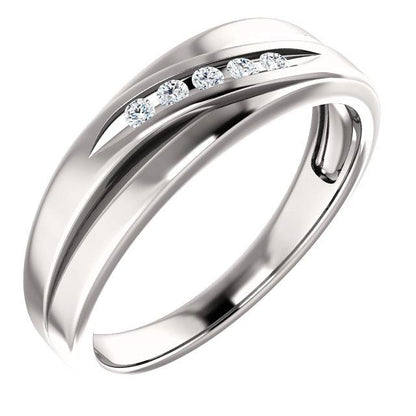 Men's Diamond Wedding Band - I Heart Moissanites