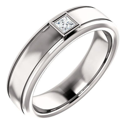 Men's Diamond Wedding Band - I Heart Moissanites