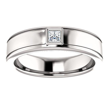 Men's Diamond Wedding Band - I Heart Moissanites