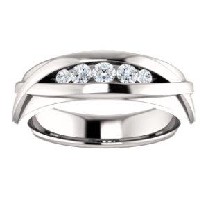 Men's Diamond Wedding Band - I Heart Moissanites